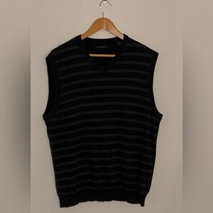 Axist Black & Gray Stripped Sweater Vest